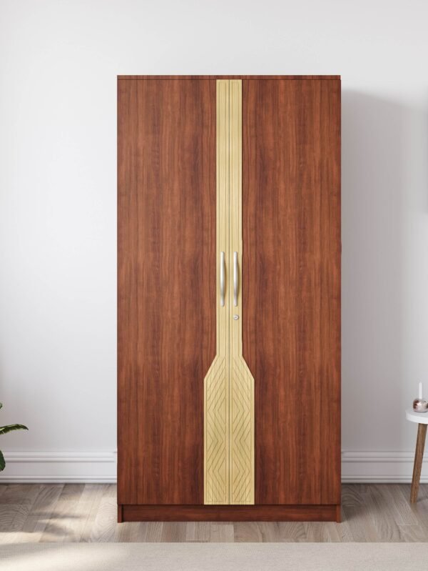 RayTrees Hendrix 2 Door Wardrobe in Walnut & Natural Wood Colour