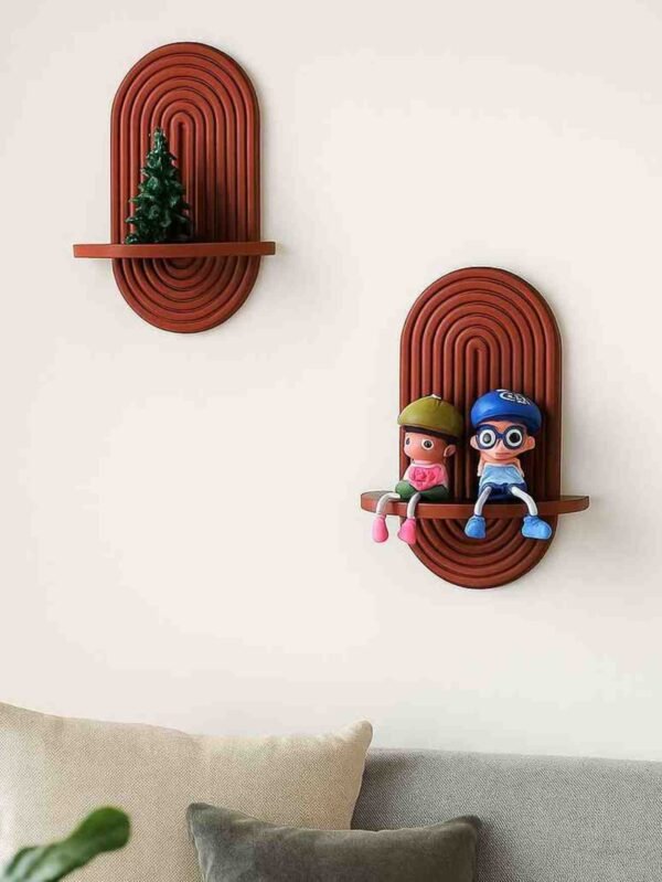 RayTrees  set of two Carved shelves